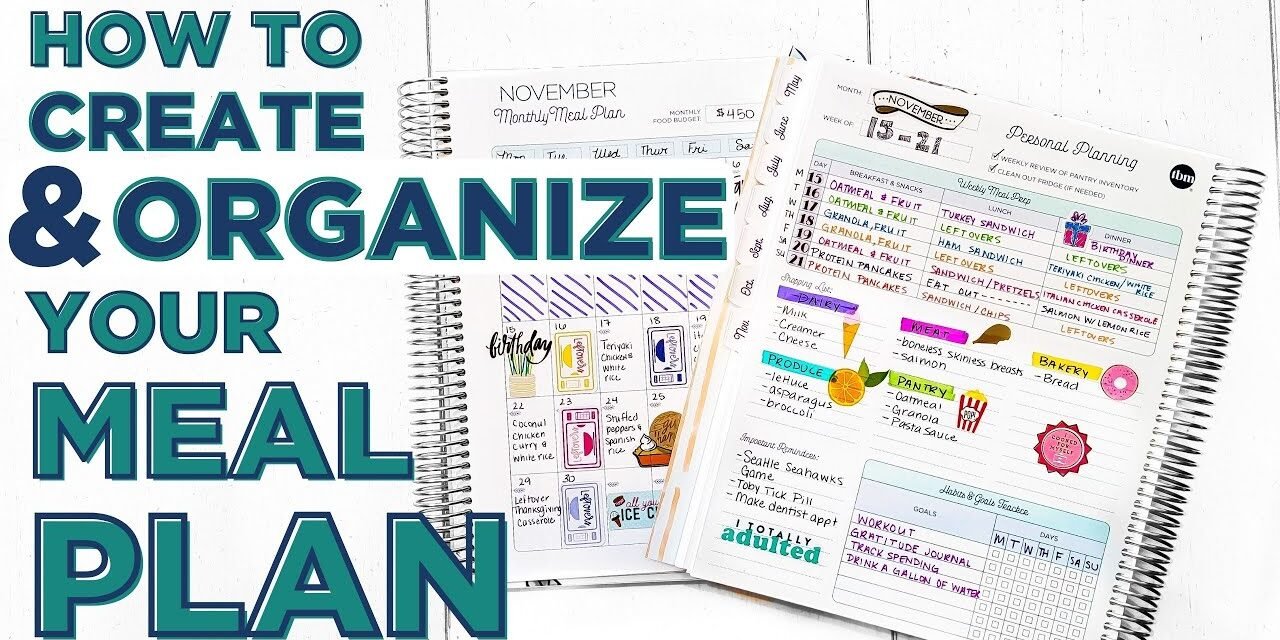 Creating & Organizing Your Meal Plan | Organization Tips + Meal Plan
