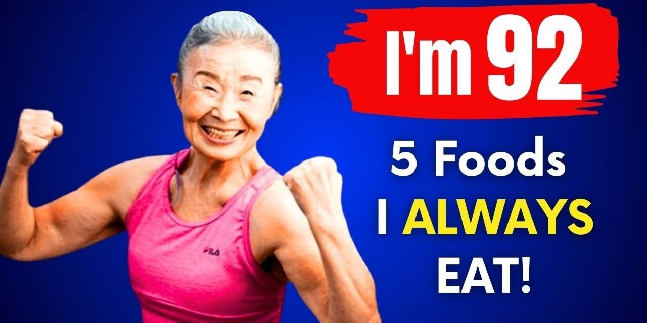 I eat TOP 5 Food and Don't Get OLD! Japan's OLDEST Fitness Instructor 92 yr old Takishima Mika