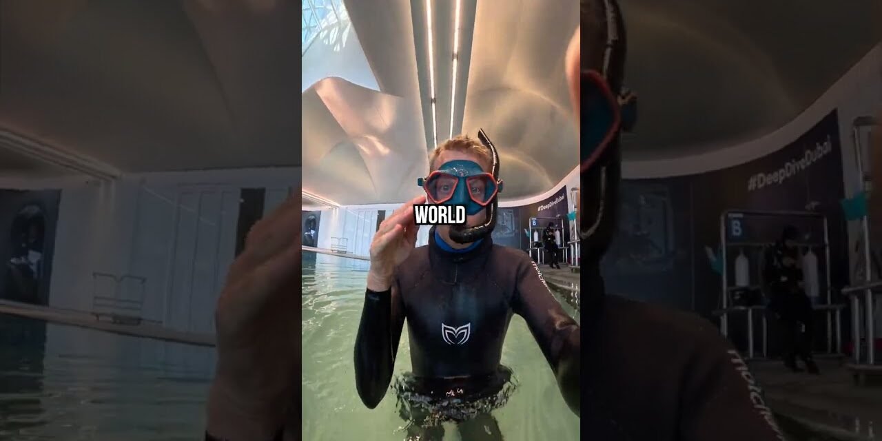 Diving in the WORLDS DEEPEST POOL! (60m deep) #shorts