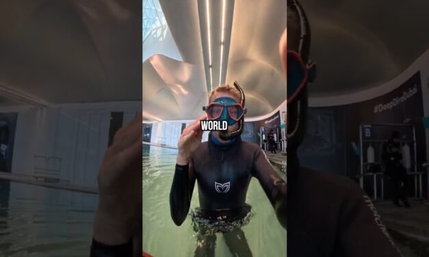 Diving in the WORLDS DEEPEST POOL! (60m deep) #shorts